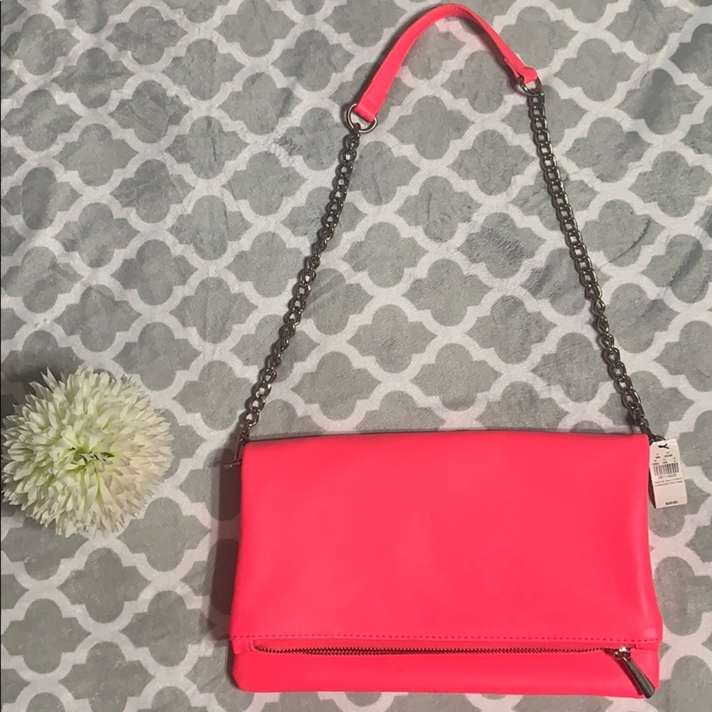 Express NWTs Neon Pink Chain Bag
